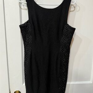 Banana Republic Black Wool Blend Mini Dress with Lace Accents NWT Size 12P